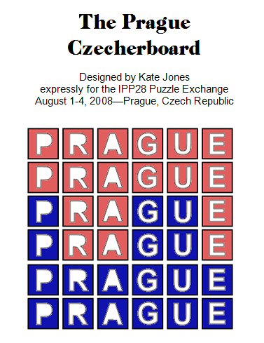 Cover panel of leaflet for the Prague Czecherboard puzzle
