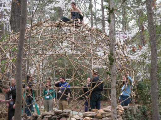 Bamboo dome invites climbers