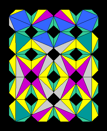 Triangule-8 tiling set in black tray