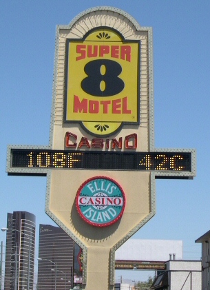 The temperature in Vegas