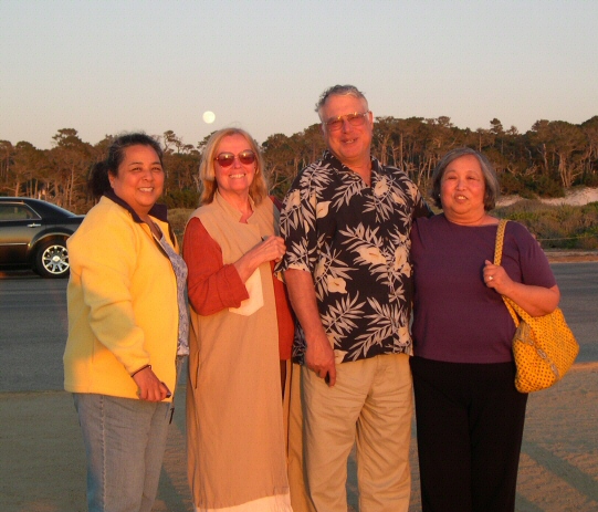 Kate and friends at sunset